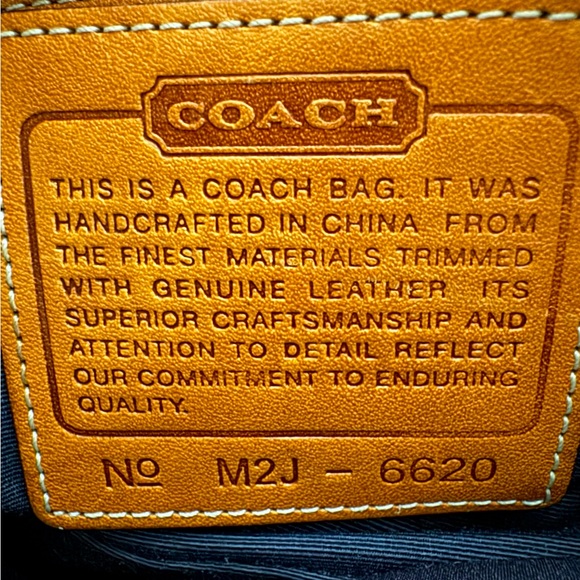 Coach Vintage Rare Mini Signature C Jacquard /Leather Bag in Navy Blue - Picture 4 of 16